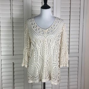 Adiva Crocheted Lace Top XL